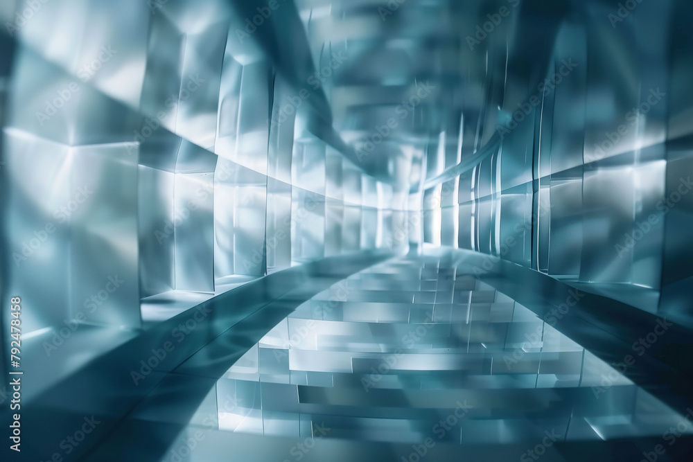 Poster Abstract background with reflections and caustics. Hi-tech. Futuristic background image. Created with Generative AI technology.