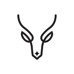 Deer head logo design vector illustration, Deer logo line icon