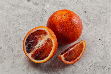 Red Sicilian orange ripe and juicy