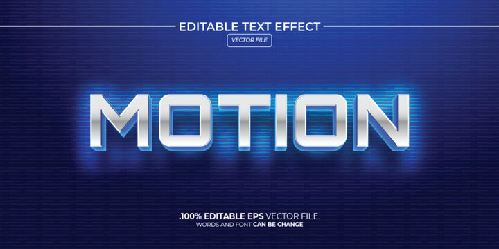 Vector editable text effect motion style, or motion 3d text effect 