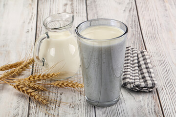 Organic milk in the glass