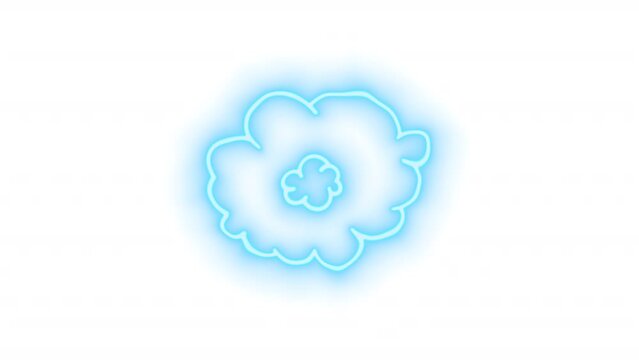 Smoke neon animation. Fog animated icon glow effect. Cloud expansion. Burst powder, splash. Smog growth, exhaust. Dynamic overlay on white background. HD video with alpha channel. Motion graphic