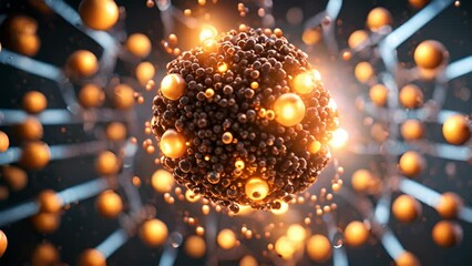Atomic Particle. 3D Rendering Visualization