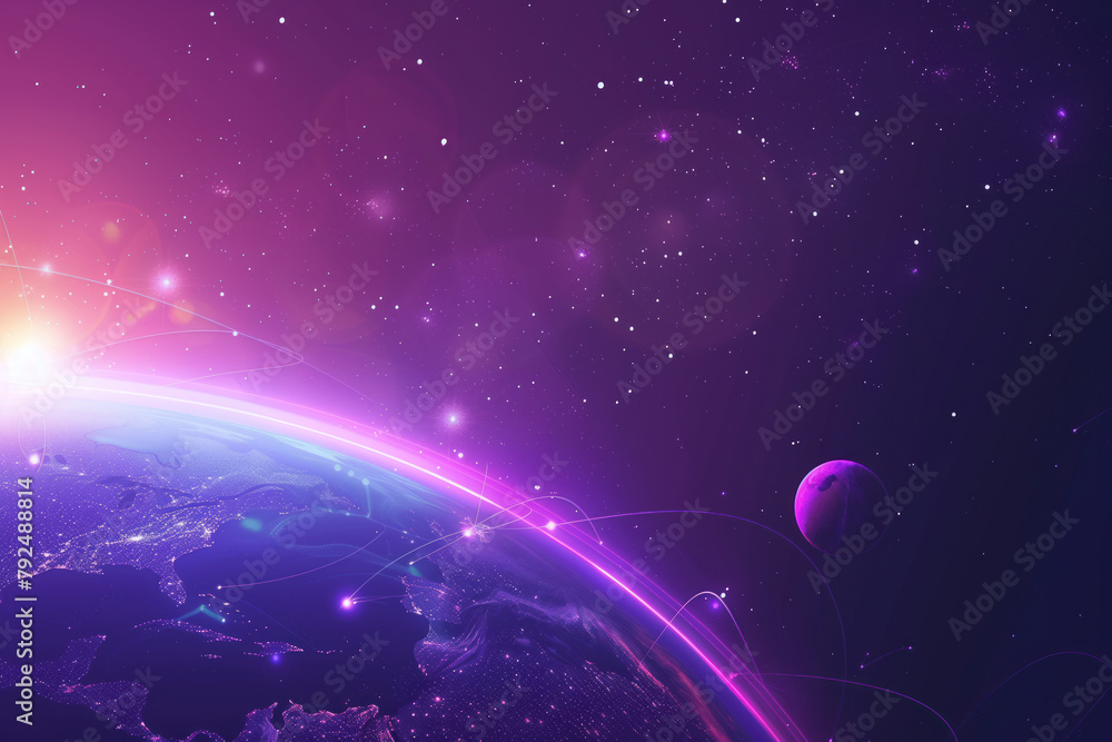 Aufkleber earth in space. stylized background. created with generative ai technology