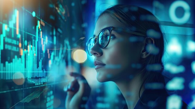 portrait of a person with a digital screen - Powered by Adobe