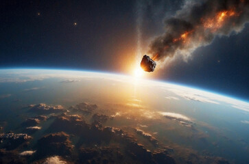 asteroid hitting planet earth