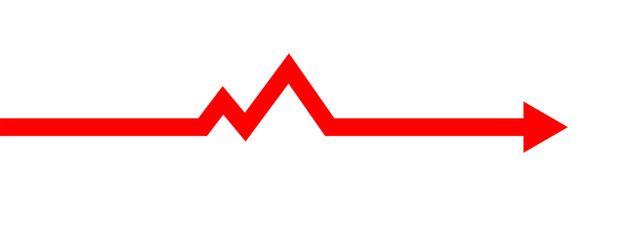 Arrow with some distortion pulse template. Business investment stock market finance economy symbol.