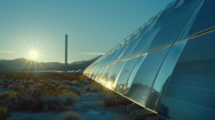 In the heart of the desert a massive solar power plant stands proudly harnessing the natural resources and showcasing the engineering genius of the team behind its creation. .