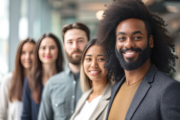 Group portrait of smiling business people
