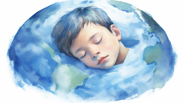 Young beautiful person sleeping on bed happy as background beauty and healthy, World Sleep Day concept.