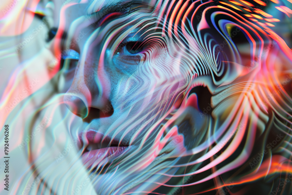 Poster digital interaction. hi-tech futuristic background. created with generative ai technology.