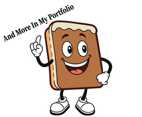 Happy Ice Cream Sandwich Cartoon Character. Smiling Ice Cream Sandwich Masco