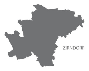 Zirndorf German city map grey illustration silhouette shape