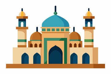Beautiful islamic mosque Vector Illustration on white background