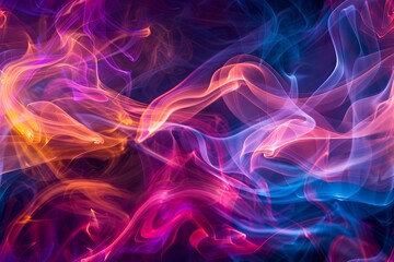 Vivid abstract smoke on dark background. Dynamic fluid motion AI Image