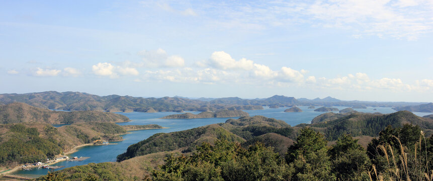 March 22, 2024: Tsushima Island Travel Eboshidake Observation Deck, Tsushima Island, Nagasaki Prefecture, Japan