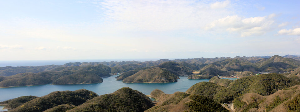 March 22, 2024: Tsushima Island Travel Eboshidake Observation Deck, Tsushima Island, Nagasaki Prefecture, Japan