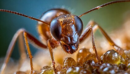 Closer look of an ant  - obrazy, fototapety, plakaty