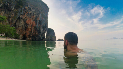 swimming at Phra Nang Beach in Railay is amazing