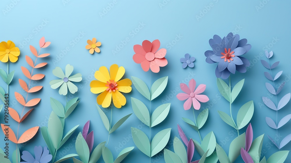 Wall mural paper cut flower