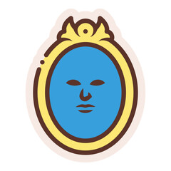 magic mirror with face sticker