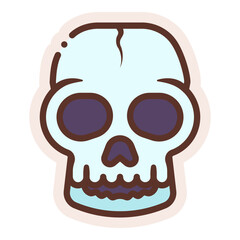 human skull sticker