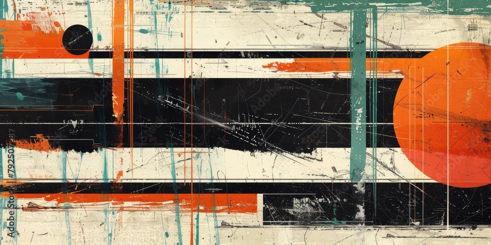 Poster a contemporary masterpiece emerges with a fusion of scribble lines, bold marker strokes, and black g