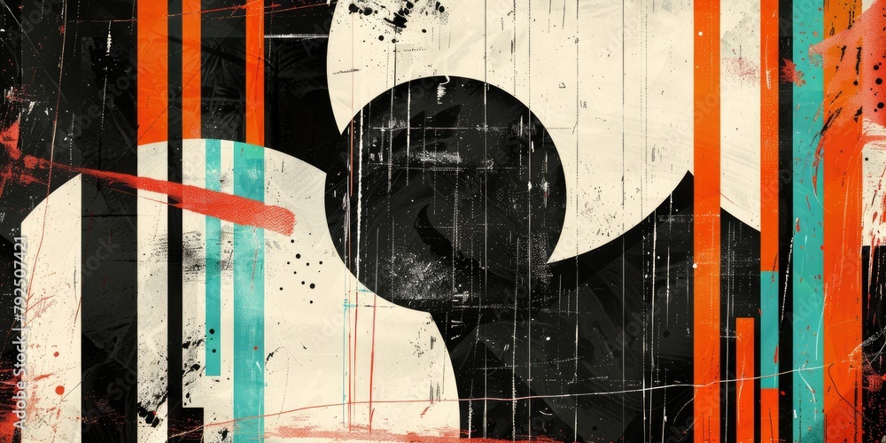 Poster a contemporary masterpiece emerges with a fusion of scribble lines, bold marker strokes, and black g