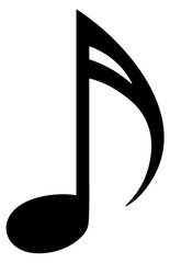 black musical note without background