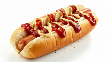 Hotdog With Ketchup And mayonnaise sauce