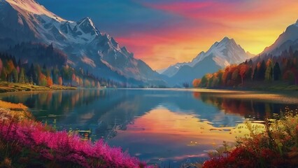colorful landscape in the mountain 4k wallpaper
