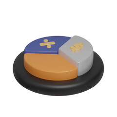 Financial Pie Chart Icon 3d Icon financial and banking 3d illustration
