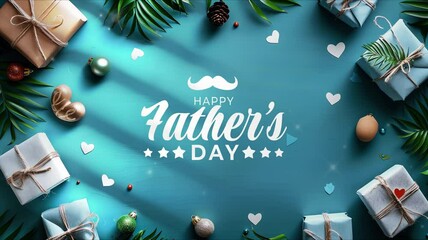 animation Fathers day video footage , animation text ink drop, banner animation fathers day