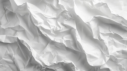 A crumpled piece of white paper with creases and shadows, symbolizing texture and chaos on a flat surface.