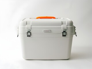 Sturdy Portable Cooler Box on Plain White Background