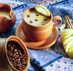 long coffee with cinnamon