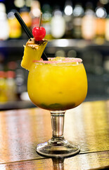 pineapple cocktail with rum and mint.