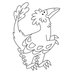 Anchiornis hand drawn vector illustration in line stroke design