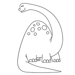 Apatosaurus hand drawn vector illustration in line stroke design