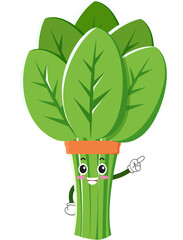 cute spinach cartoon character - obrazy, fototapety, plakaty