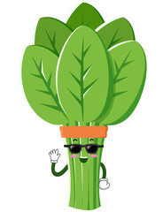 cute spinach cartoon character