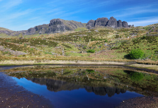 View of the Old Man of Storr in Skye, Scotland at day