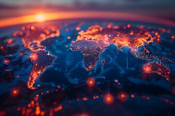 Vibrant Global Network Expansion:Intricate Visualization of Strengthening Worldwide Partnerships and Supply Chains