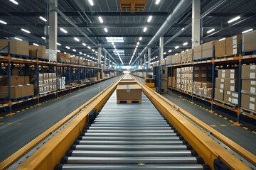 Fototapeta premium Streamlined Logistics Hub:Technological Innovations Transforming Supply Chain Efficiency