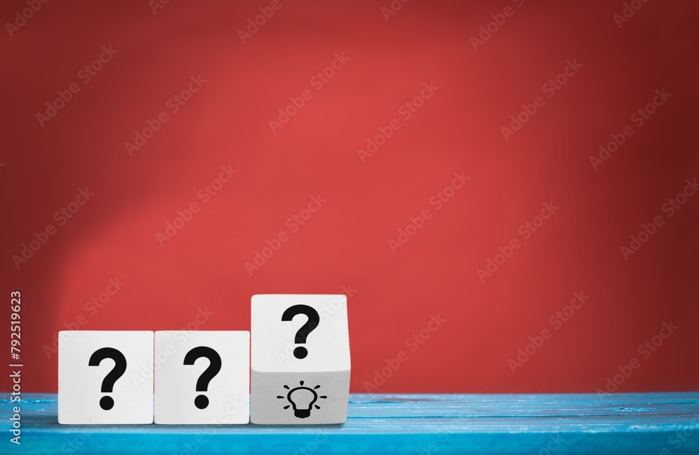 Canvas Prints Question marks on cubes, idea or solution concept