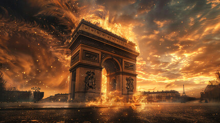 Arc de Triomphe Paris France. - obrazy, fototapety, plakaty