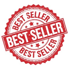BEST SELLER text on red round stamp sign