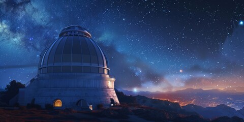 Celestial ObservatoryTelescope and Star Gazing Scene - Stunning Stellar Exploration Art