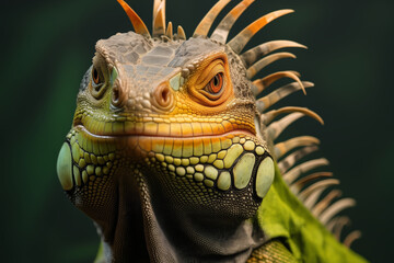 Obraz premium Iguana Majesty - Textured Detail and Wild Gaze