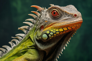 Fototapeta premium Vibrant Iguana Close-Up with Intense Gaze